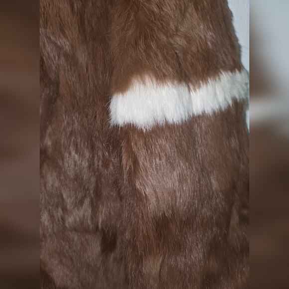 Fur Origin France Rabbit Fur Short Coat Jacket Brown Soft Hook Closure - Picture 10 of 10